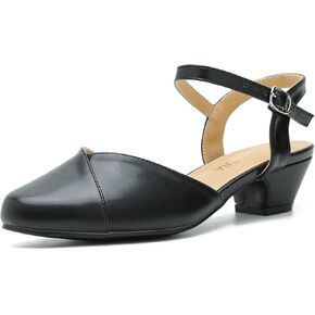 Women's Low Kitten Heel Dress Shoes Chunky Heel Slip on Comfortable Church Slingback Cutout Elegant Party Wedding Pumps