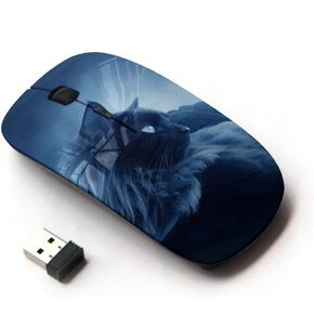 [ Optical 2.4G Wireless Mouse [ Feline Cat Siamese Blue Mist Fog ]