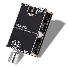 ZK-1001B Bluetooth Amplifier Board,100W Mono Channel Amp Board with TWS Pairing Function,DC 7-24V, Bluetooth/USB and AUX Inputs, Audio Amp Board for Home DIY Wireless Speakers, Password Free
