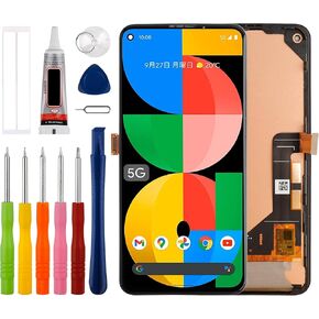 [Supports Fingerprints][New] Duotipa LCD Display Touch Screen Digitizer Assembly Replacement for Google Pixel 5A 5G G1F8F, G4S1M with Technical Repair Tools Kit-Black.