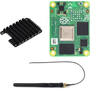 Waveshare Pi Compute Module 4 Comes with an Official Raspberry Pi CM4002008 (Without Wireless, 2GB RAM, 8GB eMMC Flash), an Antenna Kit and a HEATSINK. (3 Items)