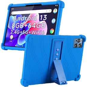 لجهاز KADYBE D115/ANTEMPER/kimlok 2024 10.1 Tablet Android 13 حافظة سيليكون صديقة للأطفال مع حامل لجهاز ANTEMPER ZONKO D115/YOSAVlOR YQCP20/Vortex TAB10/DOOGEE T10 T10S T10 Pro Tablet (أسود)