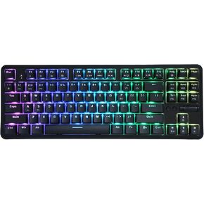 RGB Mechanical Gaming Keyboard, K870T 87 Keys Mechanical Keyboard Backlit Keys with Bluetooth 1.6m Wired Dual Mode and 18 Colorful RGB Light (Black)