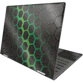 MightySkins Glossy Glitter Skin Compatible with HP Envy x360 13" (2022) - Green Hex | Protective, Durable High-Gloss Glitter Finish | Easy to Apply, Remove, and Change Styles | Made in The USA
