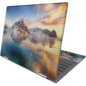 MightySkins Glossy Glitter Skin Compatible with HP Envy x360 13" (2022) - ICY Lake | Protective, Durable High-Gloss Glitter Finish | Easy to Apply, Remove, and Change Styles | Made in The USA