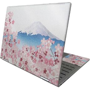 MightySkins Glossy Glitter Skin Compatible with HP Envy x360 13" (2022) - Fuji Scene | Protective, Durable High-Gloss Glitter Finish | Easy to Apply, Remove, and Change Styles | Made in The USA