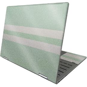 MightySkins Glossy Glitter Skin Compatible with HP Envy x360 13" (2022) - Mint Stripes | Protective, Durable High-Gloss Glitter Finish | Easy to Apply, Remove, and Change Styles | Made in The USA