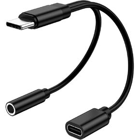 [معتمد من MFi] محول سماعة رأس USB C إلى 3.5 مم لهاتف iPhone 15، 2 حزمة USB C إلى مقبس صوت Aux 3.5 مم وكابل دونجل للشحن السريع متوافق مع iPhone 15/15 Plus/15 Pro/15 Pro Max، Galaxy S23 S22 S21