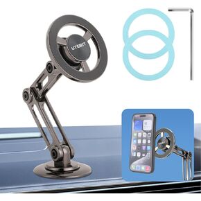 UTEBIT for Magsafe Car Mount, Strong Magnetic Phone Holder for Car, 360° Rotation Cell Phone Car Mount Dash Phone Holder, Universal Magnetic Car Mount for iPhone 15 14 13 12 Pro Max Plus & All Phones