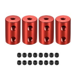 Rebower Rigid Coupling Copper Shaft Coupler Connector Motor Accessories [for 3D Printer]-3mm to 6mm Bore L20 x D12/Blue/4 Pack