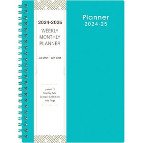 2024-2025 Planner - Weekly & Monthly Academic Planner 2024-2025, From July 2024 - June 2025, 6.25 in × 8.3 in, Flexible Cover, Twin-Wire Binding - Classic Black, Improving Your Time Management Skill