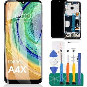 for TCL 4X 5G Screen Replacement for TCL A4X LCD Display Repair Kits for TCL 4X 5G T601DL Screen LCD Digitizer Assembly Replacement with Frame Black