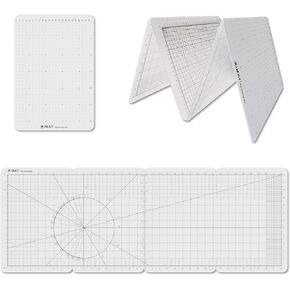 iMAT™ Flip Cutting Mat_type_M، ذاتية الشفاء، قابلة للطي، الحد الأدنى قريب من A4 بحد أقصى 13.78 بوصة × 37.8 بوصة، طباعة على الوجهين، جانب واحد: بوصة، جانب واحد: سم، يستخدم في الحرف اليدوية (أبيض أوريغامي)