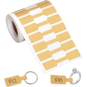 joycraft 500Pcs Jewelry Price Tags Stickers, 4 Styles Jewelry Self Adhesive Label Roll, White Thank You Jewelry Price Identification Stickers for Ring, Necklace, Bracelets, Earring Display
