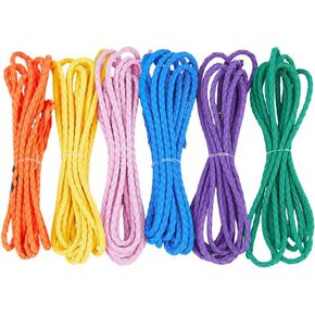DICOSMETIC 6Pcs Braided Leather Cords 6 Colors Imitation Leather Cords String Rope Folded Cord Rope Lace for Necklace Bracelets Jewellery Braiding
