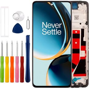 [with Frame][New] Duotipa LCD Display Touch Screen Digitizer Assembly Replacement for OnePlus Nord N30 5G CPH2513 CPH2515 6.72" with Technical Repair Tools Kit-Black.