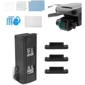 Mavic 3 Battery Dustproof Charging Port Protector Cover + 2 Sets Tempered Glass Lens Film Protector Combo for DJI Mavic 3 Drone