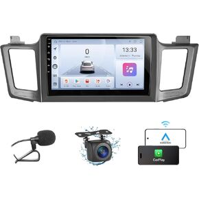 Car Stereo for Toyota RAV4 2013-2019 2GB+32GB Wireless Carplay and Android Auto 4G+WiFi GPS Navigation 10.1 Inch Touchscreen Head Unit with HD Backup Camera/Bluetooth/Miror Link/MIC/RDS/FM/SWC in Kuwait