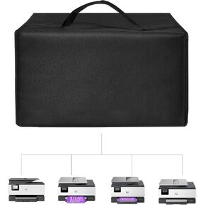 Printer Dust Cover Waterproof Heavy Duty 600D Nylon Cover for HP Office Jet Pro 8139e/9015e/9125e/8135e Wireless Printers Universal Case Protector to Printers,Black19.3x15x9.8Inch