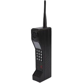 Retro Mobile Phone, Old Fashioned 80s 90s Portable Brick Cell Phone Ornament Vintage Brick Phone Decor Iron Vivid Cellphone Model Cellular Prop for Themed Party Photography Movie Scene(Black)