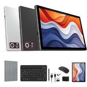 Newest Android 14 Tablet 2024 10 Inch Tablets, 128GB+8(4+4Expand)GB/512GB Expandable, Octa-Core Tablet with 13MP+5MP Dual Camera, 7000mAh Battery, 2 in 1 Tablet with Keyboard/Mouse/Stylus/Case/GPS
