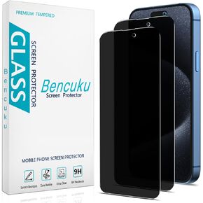 2 Pack Privacy Screen Protector Designed for iPhone 15 Pro Max Anti-Spy Tempered Glass 6.7-inch, Anti Scratch, Bubble Free, Case Friendly