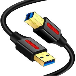 USB 3.0 Cable A Male to B Male 1 ft,Superspeed USB 3.0 Type A to B Male Cable Compatible with Printers,Docking Station,External Hard Drivers,Scanner,USB Hub and More Devices (1FT/0.3M)
