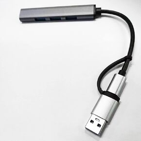 4 in 1 USB C Splitter, 5V/3A USB 3.0 Hub, USB-C Hub Multiport Adapter, USB Type C Hub for PC, Laptop, MacBook, Chromebook and More Devices