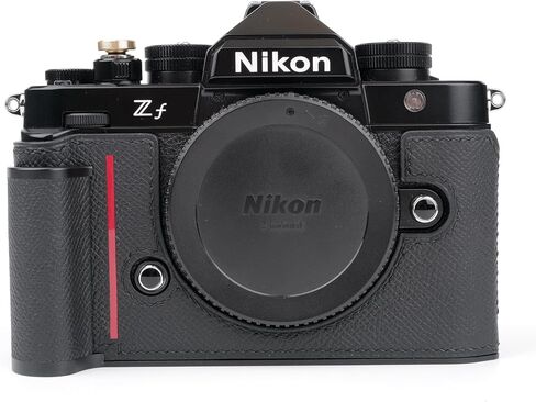 【UC Handmade】 Handmade Genuine Leather Camera Half Case for Nikon ZF/Nikon ZF Camera Case - Top Layer Cowhide Body + Hand Sewn Saddle Stitch + Metal Base Plate (Dark Brown) in Kuwait