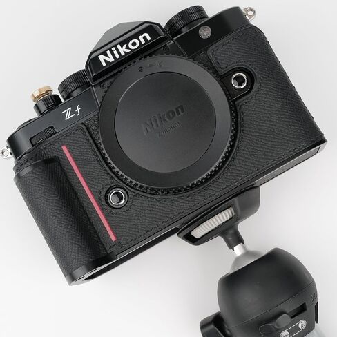 【UC Handmade】 Handmade Genuine Leather Camera Half Case for Nikon ZF/Nikon ZF Camera Case - Top Layer Cowhide Body + Hand Sewn Saddle Stitch + Metal Base Plate (Dark Brown) in Kuwait