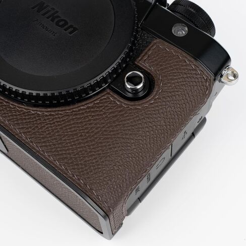 【UC Handmade】 Handmade Genuine Leather Camera Half Case for Nikon ZF/Nikon ZF Camera Case - Top Layer Cowhide Body + Hand Sewn Saddle Stitch + Metal Base Plate (Dark Brown) in Kuwait