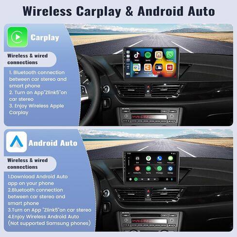SIXWIN 1G+32G Android 13 Car Radio for BMW X1 2010-2016 10.1 Inch Touch Screen with CarPlay Android Auto Mirror Link Bluetooth FM GPS Navigation HiFi WiFi SWC Backup Camera MIC in Saudi Arabia