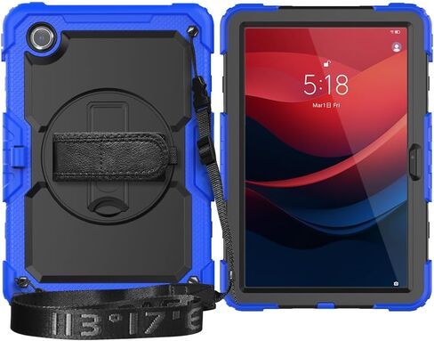 Gylint for Lenovo Tab M8 3rd 2022 / M8 (HD/FHD/Smart) 8.0'' (TB-8506FS /8506F TB-8505F / 8505X / 8505FS TB-8705F / 8705N) Case, with Screen Protector, Hand Strap, Shoulder Strap, Rotating Stand Black in Kuwait
