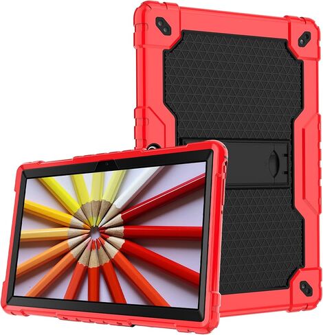 حافظة كمبيوتر لوحي Vankyo MatrixPad S10 YQSAVIOR CUPEISI Coopers YQ10S VIVIMAGE A10 A38 ZZB zb10 zb01 Aoyodkg A38 BYANDBY BYYQ10S 10.1 بوصة حافظة مدمجة بحزام كتف بمسند (أحمر + أسود) in Kuwait