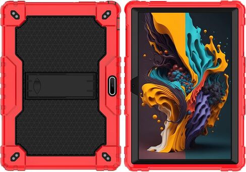 حافظة كمبيوتر لوحي Vankyo MatrixPad S10 YQSAVIOR CUPEISI Coopers YQ10S VIVIMAGE A10 A38 ZZB zb10 zb01 Aoyodkg A38 BYANDBY BYYQ10S 10.1 بوصة حافظة مدمجة بحزام كتف بمسند (أحمر + أسود) in Kuwait