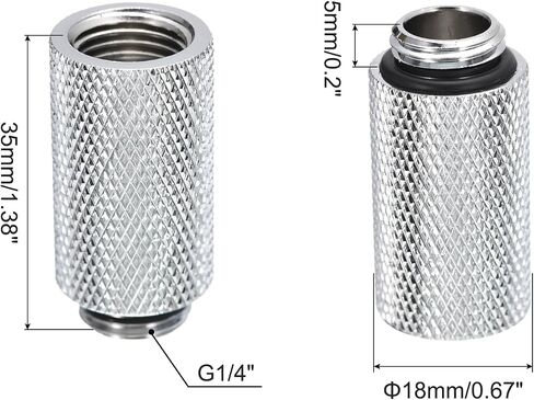 MECCANIXITY Male to Female Extender Fitting G1/4 x 35mm for Water Cooling System Silver Tone 6pcs in Saudi Arabia