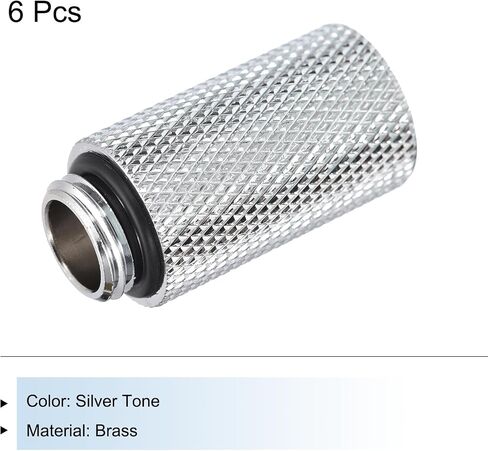 MECCANIXITY Male to Female Extender Fitting G1/4 x 35mm for Water Cooling System Silver Tone 6pcs in Saudi Arabia