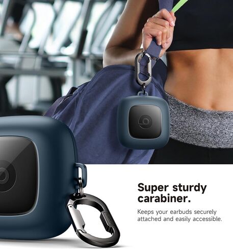 SURITCH for Powerbeats Pro Case Cover, Shockproof Magnetic Cases for Beats Powerbeats Pro Wireless Earbuds, Protective Cover with Magnetic Lid Lock & Carabiner, Full-Body Drop Protection, Black in Kuwait