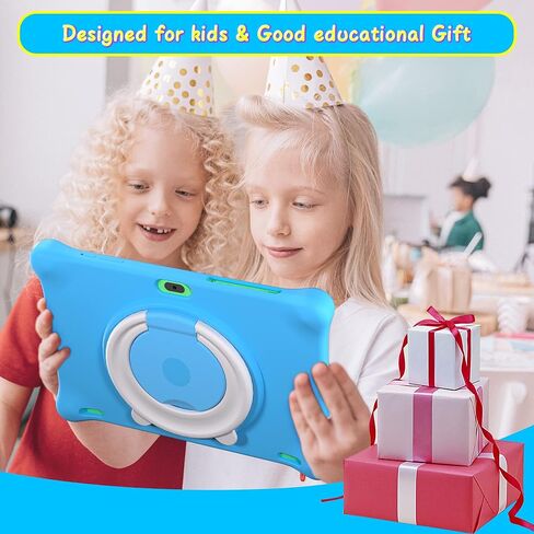 تابلت للأطفال، تابلت للأطفال مقاس 10 بوصات، ذاكرة وصول عشوائي 2 جيجابايت وذاكرة تخزين داخلية 32 جيجابايت، نظام تشغيل Android 12 مع حافظة، iWawa مثبت مسبقًا، تطبيق مراقبة الوالدين، واي فاي، كاميرا مزدوجة، ألعاب تعليمية (أزرق) in Kuwait
