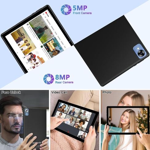 2024 Newest Android 14 Tablet with Keyboard 20GB+128GB+1TB Expand, 10.1 Inch Octa-Core 2-in-1 Tablets with HD IPS Display, 5G Wifi 6, 6000 mAh, Widevine L1, Split Screen,Face Unlock,Mouse,Case -Black in Saudi Arabia