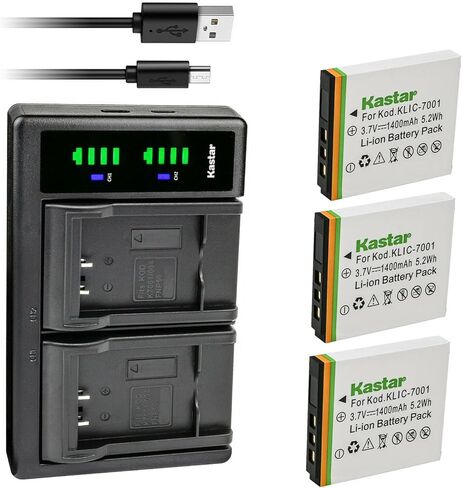 Kastar 4-Pack KLIC-7001 Battery and LTD2 USB Charger Replacement for Kodak EasyShare M893 IS, EasyShare M1063, EasyShare M1073 IS, EasyShare MD1063, EasyShare MD41, EasyShare MD853, EasyShare MD863 in Saudi Arabia