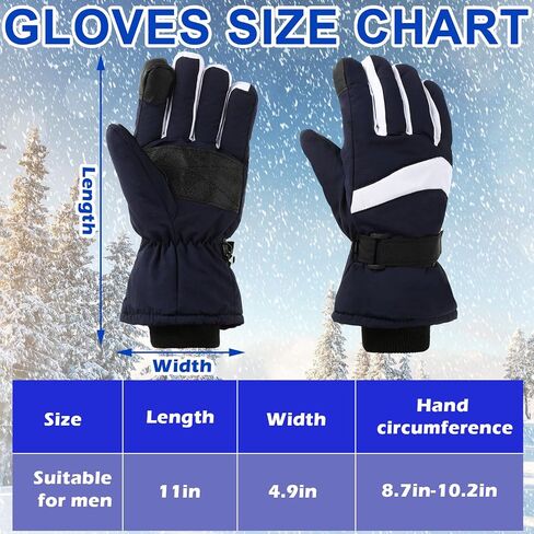Tarpop 3 Pairs Mens Ski Gloves Winter Warm Gloves Adjustable Non Slip Gloves Snowboard Waterproof Warm Snow Gloves in Saudi Arabia