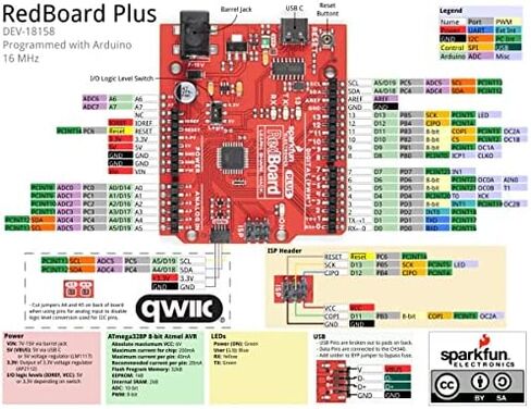 SparkFun RedBoard Plus - ATmega328P microcontroller with Optiboot (UNO) Bootloader - Qwiic Connect System - USB-C Connector - Additional Features to Our RedBoard Qwiic - Input Voltage 5V-15V in Saudi Arabia
