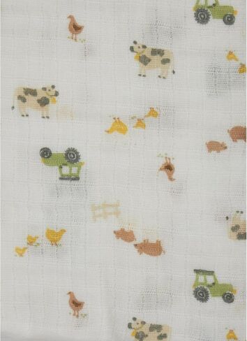 Kyle & Deena Baby Swaddle Blanket for Boy 36x40 Large Muslin Baby Blanket Combo Set Striped and Farm Animals Green in Saudi Arabia
