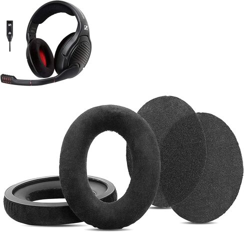 وسادة بديلة لسماعات الأذن متوافقة مع سماعات Sennheiser HZP41 HZP26 G4ME ONE Game One PC 363D PC 360 PC 373D وسادات أذن ناعمة مع نسيج ناعم وإسفنج عالي الكثافة in Saudi Arabia