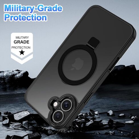 حافظة Lamcase لهاتف iPhone 16 Plus، مع حامل مغناطيسي غير مرئي [حماية من السقوط العسكري] [متوافق مع MagSafe] مقاوم للصدمات وشفاف ومضاد للانزلاق مع واقي شاشة، وردي فاقع in Saudi Arabia