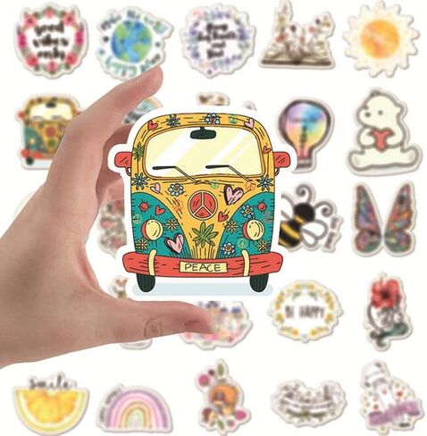 50 حزمة من ملصقات الكمبيوتر المحمول VSCO، ملصقات زجاجات المياه المصنوعة من الفينيل اللطيفة لأكواب خوذة الدراجة، ملصقات كاواي لأمتعة الدراجات النارية هدية للأطفال البنات in Kuwait