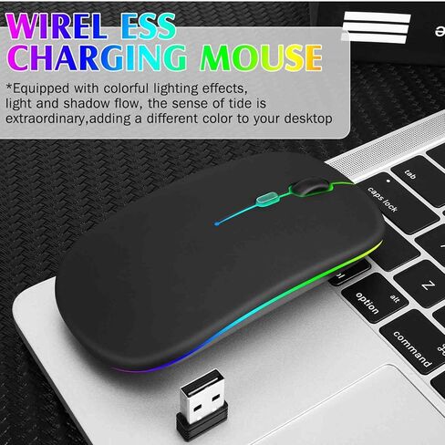 UrbanX 2.4GHz & Bluetooth Mouse, Rechargeable Wireless LED Mouse for Envy x360 Laptop Also Compatible with TV/Laptop/PC/Mac/iPad pro/Computer/Tablet/Android - Baby Pink in Kuwait