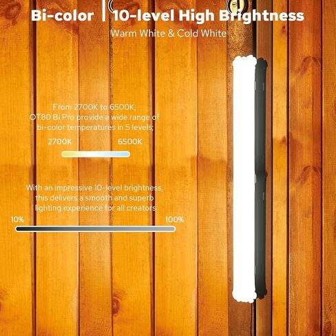 OT80Bi Pro Bi-Color Inflatable LED Tube Light,15W Portable Handheld 3000K-6500K LED Camera Light with USB Charging for Photography Vlog,Camping,Travel Tent Lights(80cm/31.5inch) in Saudi Arabia