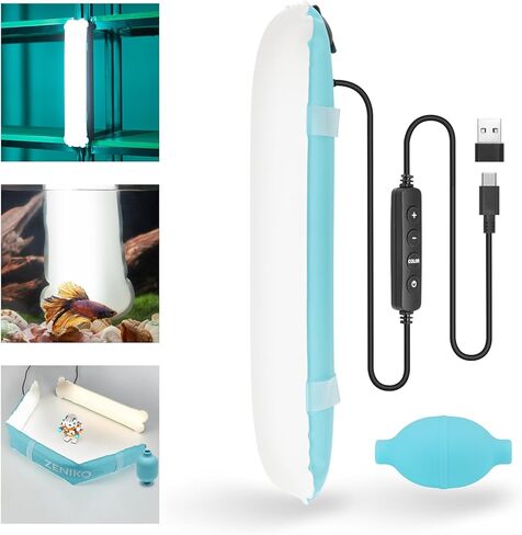 OT80Bi Pro ثنائي اللون قابل للنفخ LED أنبوب ضوء، 15 وات محمول باليد 3000K-6500K ضوء كاميرا LED مع شحن USB للتصوير الفوتوغرافي، والتخييم، وأضواء خيمة السفر (80 سم/31.5 بوصة) in Kuwait